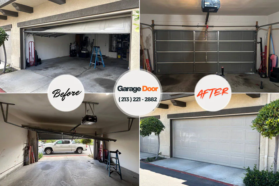 Before and after: garage door repair Westville, NJ